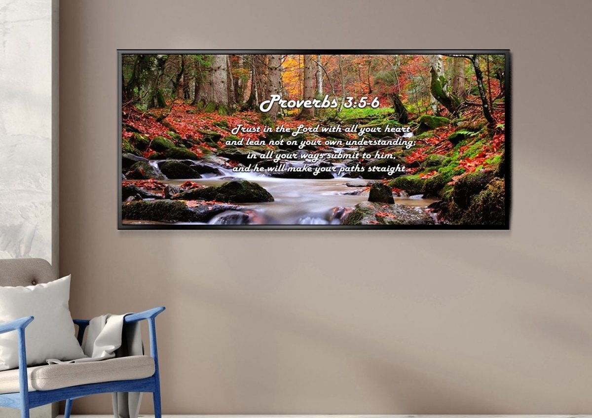 Proverbs 35-6 #27 'Trust In The Lord With All Thine Heart' Christian Scripture Wall Art Canvas - Christian Canvas Wall Art