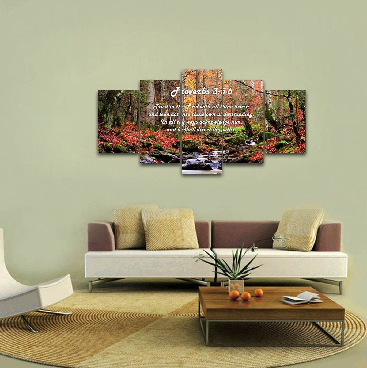 Proverbs 35-6 #27 'Trust In The Lord With All Thine Heart' Christian Scripture Wall Art Canvas - Christian Canvas Wall Art