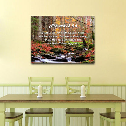 Proverbs 35-6 #27 'Trust In The Lord With All Thine Heart' Christian Scripture Wall Art Canvas - Christian Canvas Wall Art