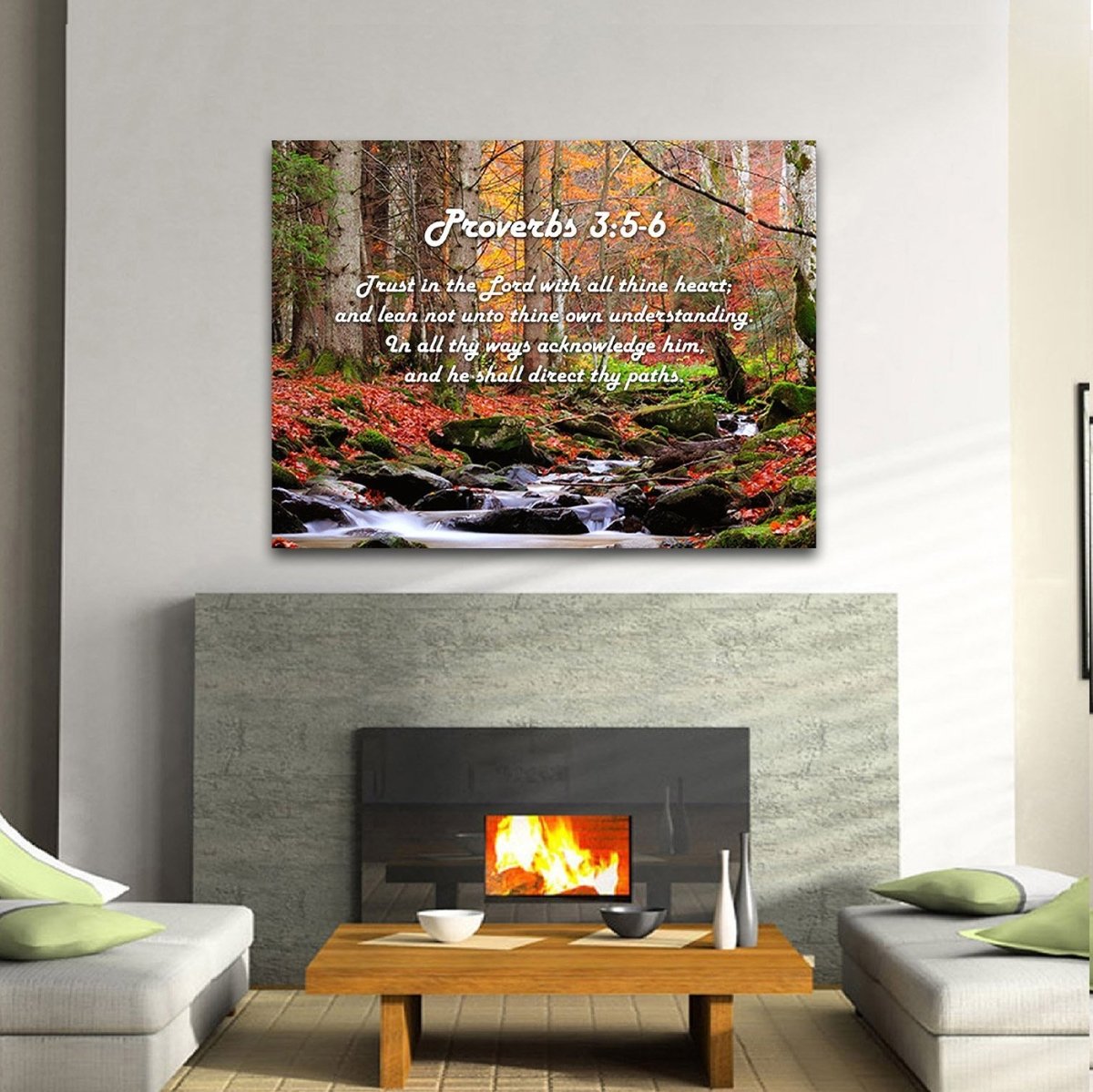 Proverbs 35-6 #27 'Trust In The Lord With All Thine Heart' Christian Scripture Wall Art Canvas - Christian Canvas Wall Art