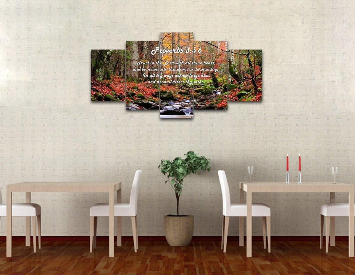 Proverbs 35-6 #27 'Trust In The Lord With All Thine Heart' Christian Scripture Wall Art Canvas - Christian Canvas Wall Art