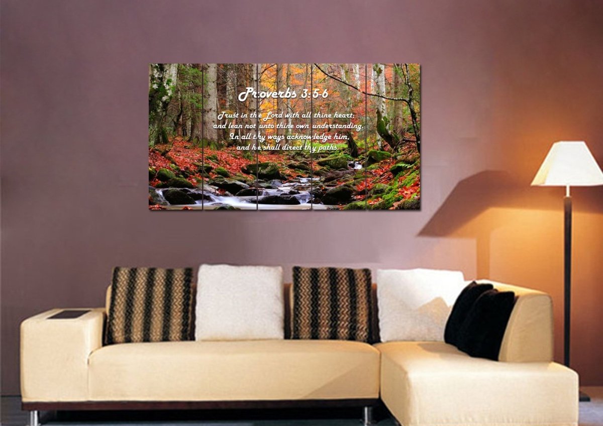 Proverbs 35-6 #27 'Trust In The Lord With All Thine Heart' Christian Scripture Wall Art Canvas - Christian Canvas Wall Art