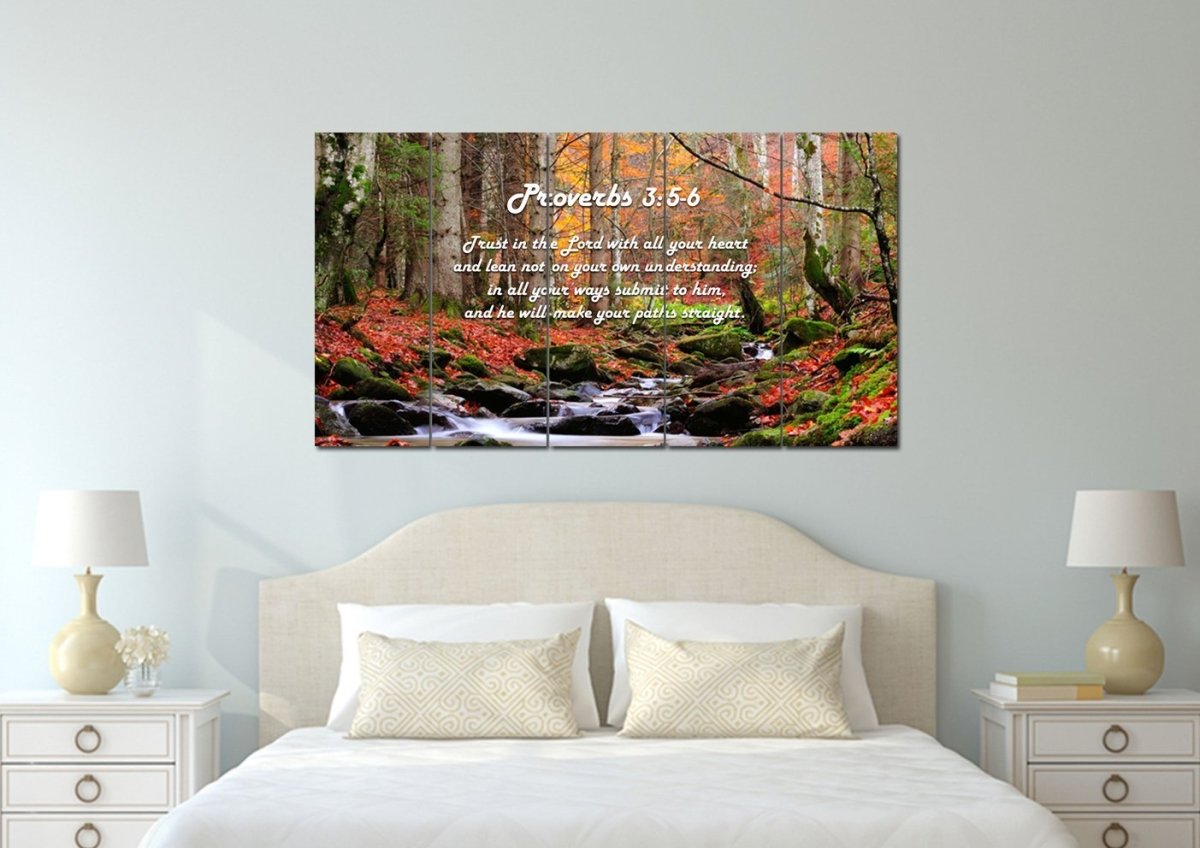 Proverbs 35-6 #27 'Trust In The Lord With All Your Heart' Bible Verse Canvas Wall Art - Christian Canvas Wall Art