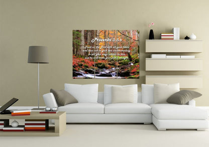Proverbs 35-6 #27 'Trust In The Lord With All Your Heart' Bible Verse Canvas Wall Art - Christian Canvas Wall Art
