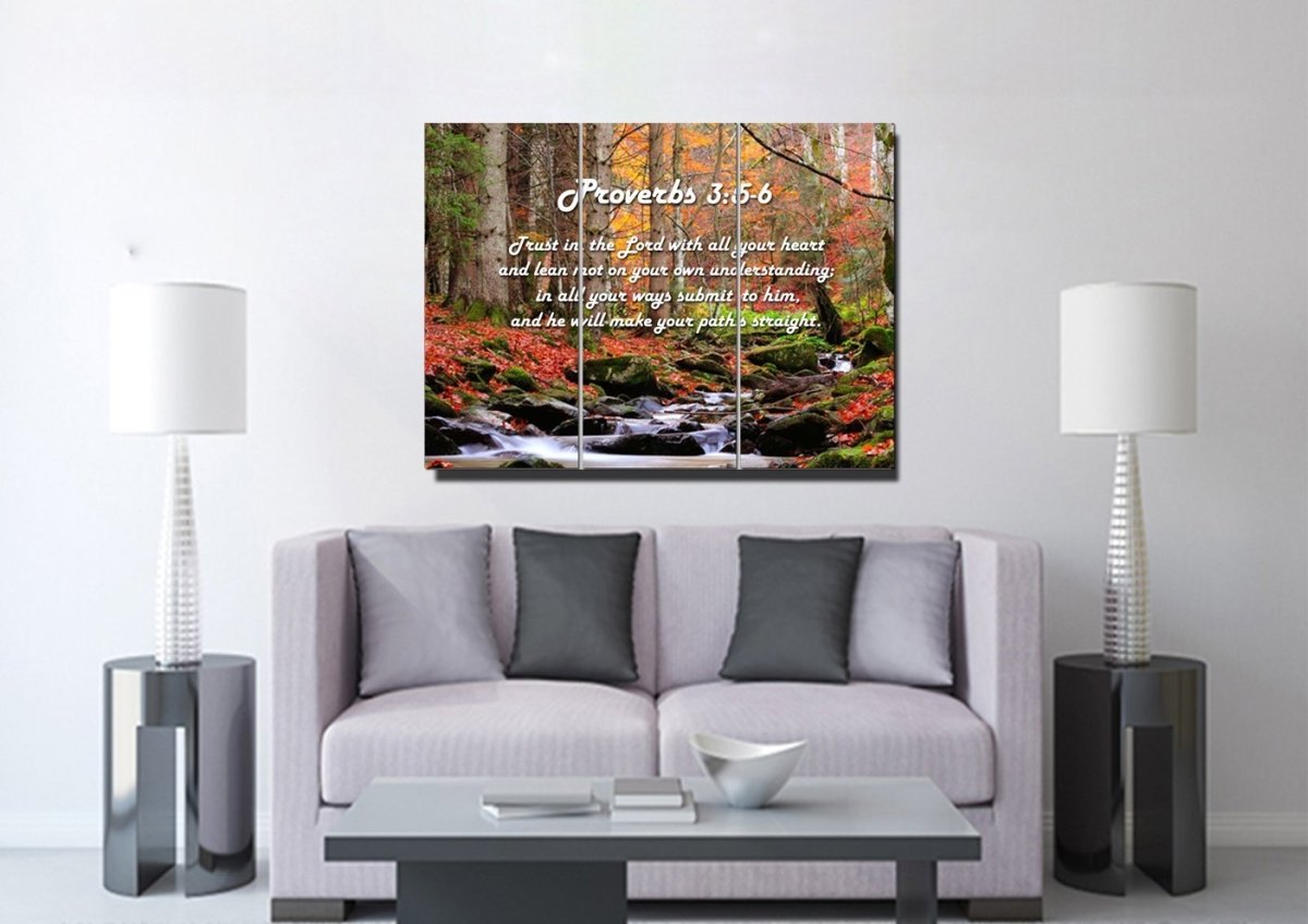 Proverbs 35-6 #27 'Trust In The Lord With All Your Heart' Bible Verse Canvas Wall Art - Christian Canvas Wall Art