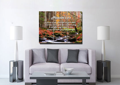 Proverbs 35-6 #27 'Trust In The Lord With All Your Heart' Bible Verse Canvas Wall Art - Christian Canvas Wall Art