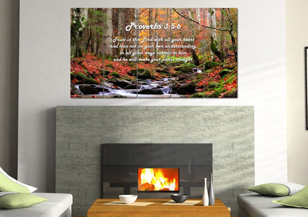 Proverbs 35-6 #27 'Trust In The Lord With All Your Heart' Bible Verse Canvas Wall Art - Christian Canvas Wall Art