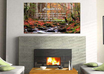 Proverbs 35-6 #27 'Trust In The Lord With All Your Heart' Bible Verse Canvas Wall Art - Christian Canvas Wall Art