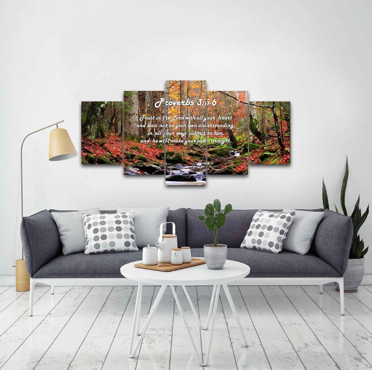 Proverbs 35-6 #27 'Trust In The Lord With All Your Heart' Bible Verse Canvas Wall Art - Christian Canvas Wall Art