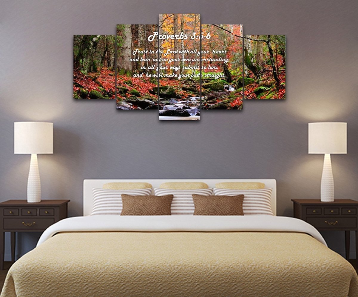 Proverbs 35-6 #27 'Trust In The Lord With All Your Heart' Bible Verse Canvas Wall Art - Christian Canvas Wall Art