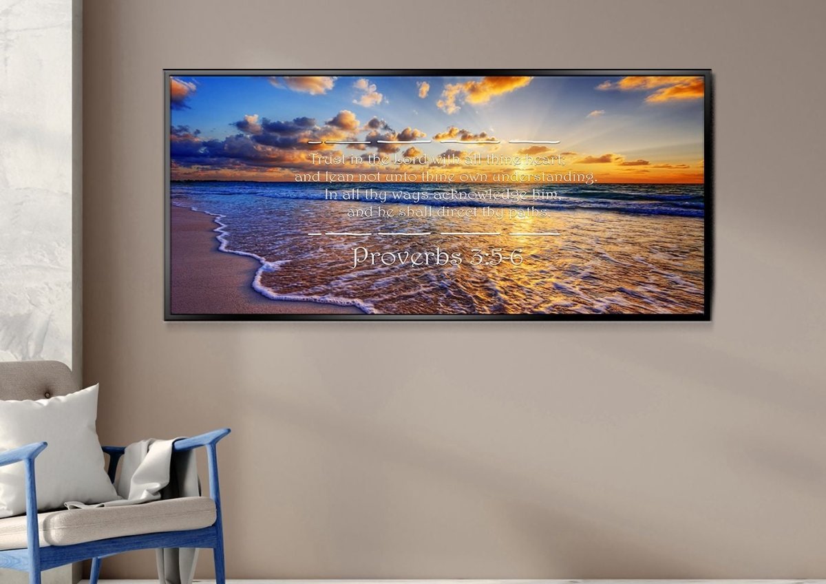 Proverbs 35-6 #28 'Trust In The Lord With All Thine Heart' Christian Scripture Wall Art Canvas - Christian Canvas Wall Art