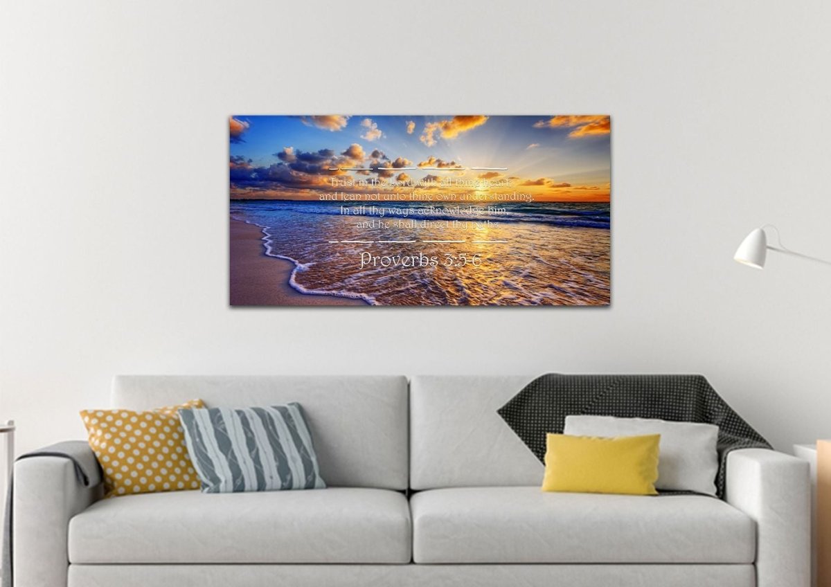 Proverbs 35-6 #28 'Trust In The Lord With All Thine Heart' Christian Scripture Wall Art Canvas - Christian Canvas Wall Art