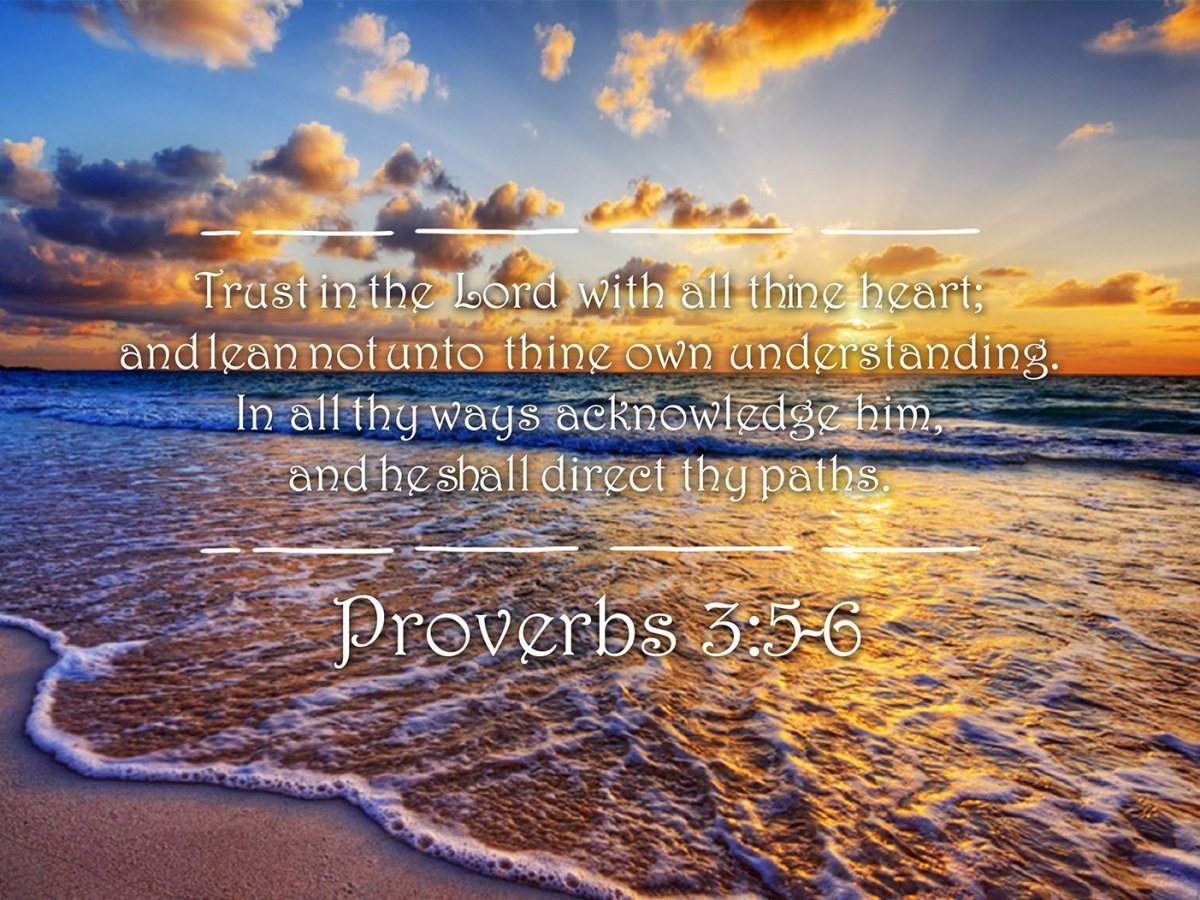 Proverbs 35-6 #28 'Trust In The Lord With All Thine Heart' Christian Scripture Wall Art Canvas - Christian Canvas Wall Art