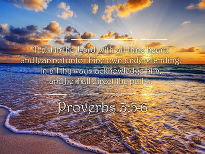 Proverbs 35-6 #28 'Trust In The Lord With All Thine Heart' Christian Scripture Wall Art Canvas - Christian Canvas Wall Art