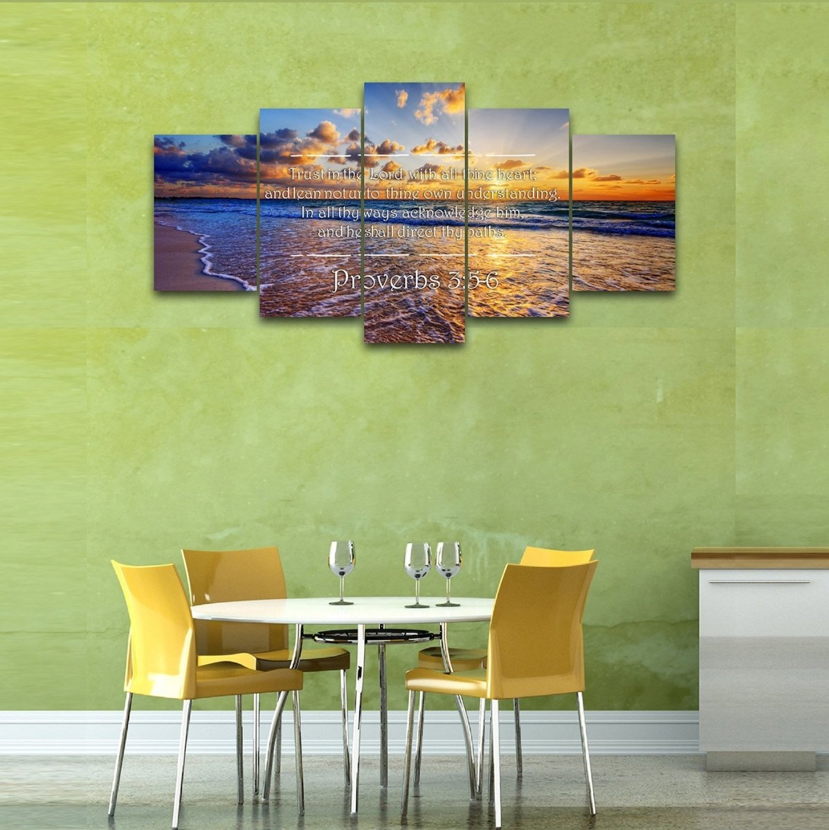 Proverbs 35-6 #28 'Trust In The Lord With All Thine Heart' Christian Scripture Wall Art Canvas - Christian Canvas Wall Art