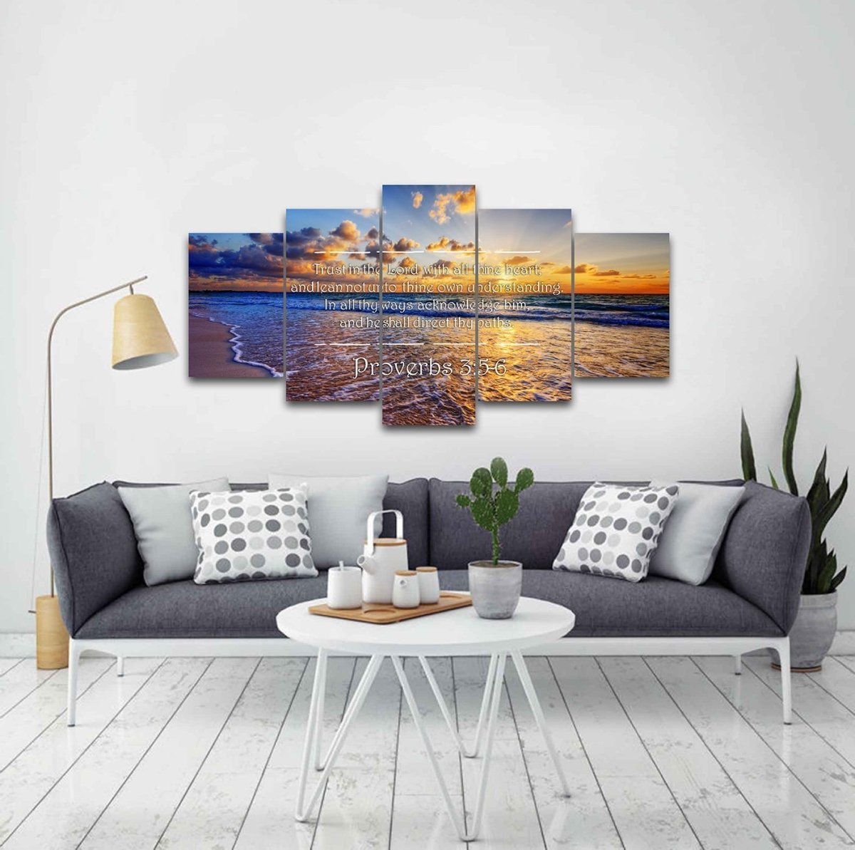 Proverbs 35-6 #28 'Trust In The Lord With All Thine Heart' Christian Scripture Wall Art Canvas - Christian Canvas Wall Art