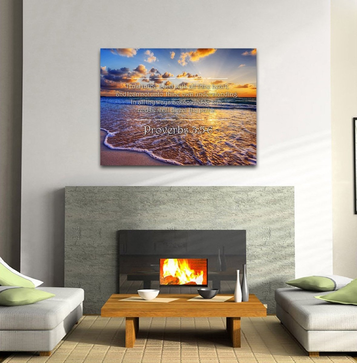 Proverbs 35-6 #28 'Trust In The Lord With All Thine Heart' Christian Scripture Wall Art Canvas - Christian Canvas Wall Art