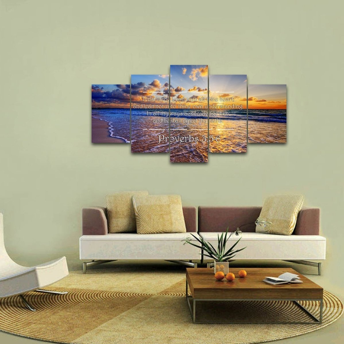 Proverbs 35-6 #28 'Trust In The Lord With All Thine Heart' Christian Scripture Wall Art Canvas - Christian Canvas Wall Art