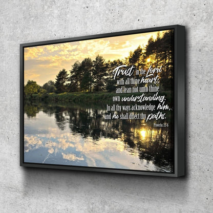 Proverbs 35-6 #31 Kjv 'Trust In The Lord With All Thine Heart' Christian Scripture Wall Art Canvas - Christian Canvas Wall Art