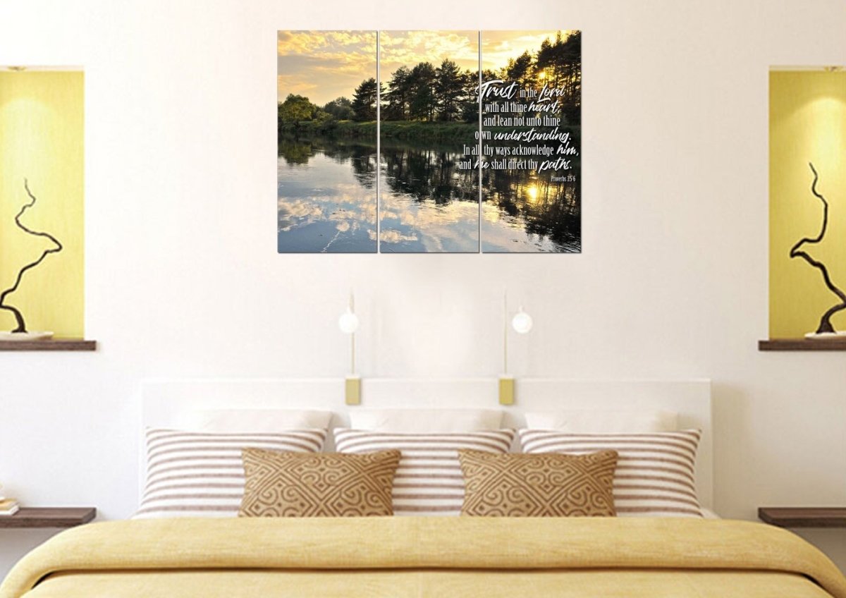 Proverbs 35-6 #31 Kjv 'Trust In The Lord With All Thine Heart' Christian Scripture Wall Art Canvas - Christian Canvas Wall Art