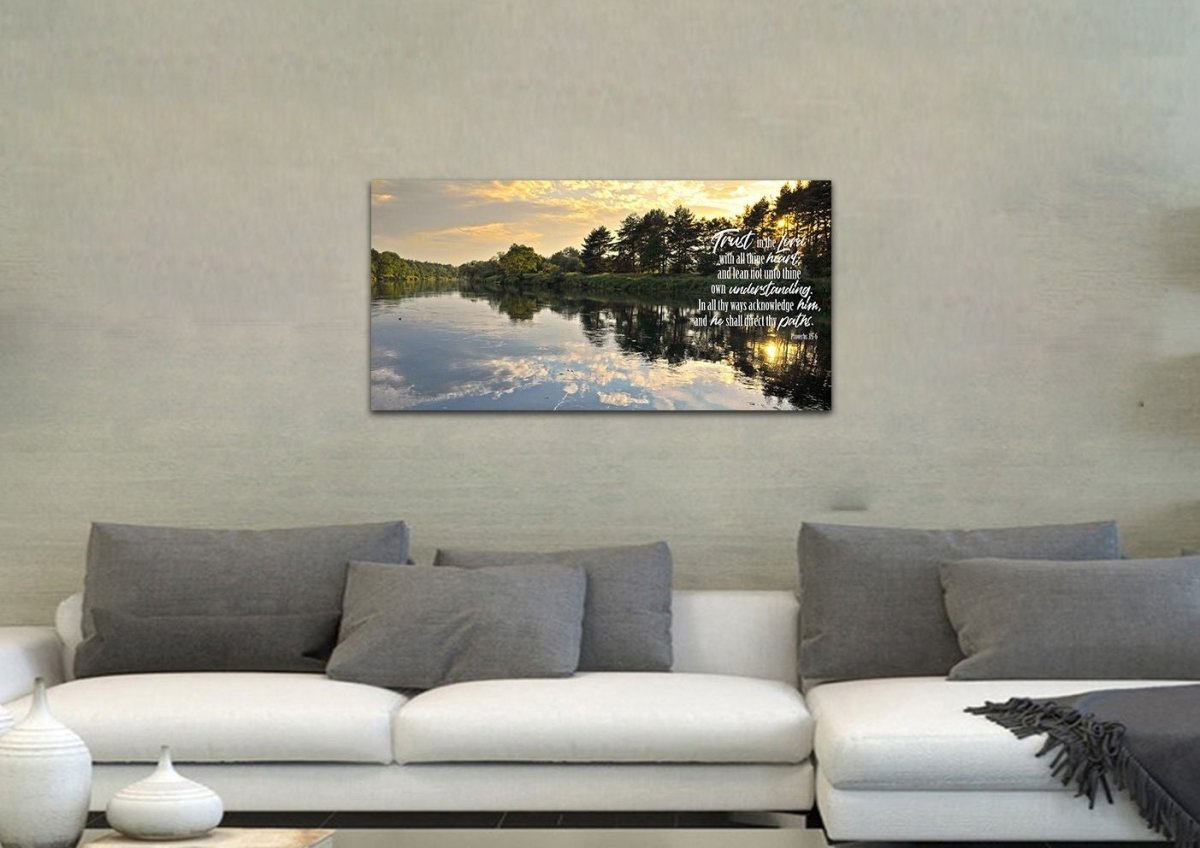 Proverbs 35-6 #31 Kjv 'Trust In The Lord With All Thine Heart' Christian Scripture Wall Art Canvas - Christian Canvas Wall Art