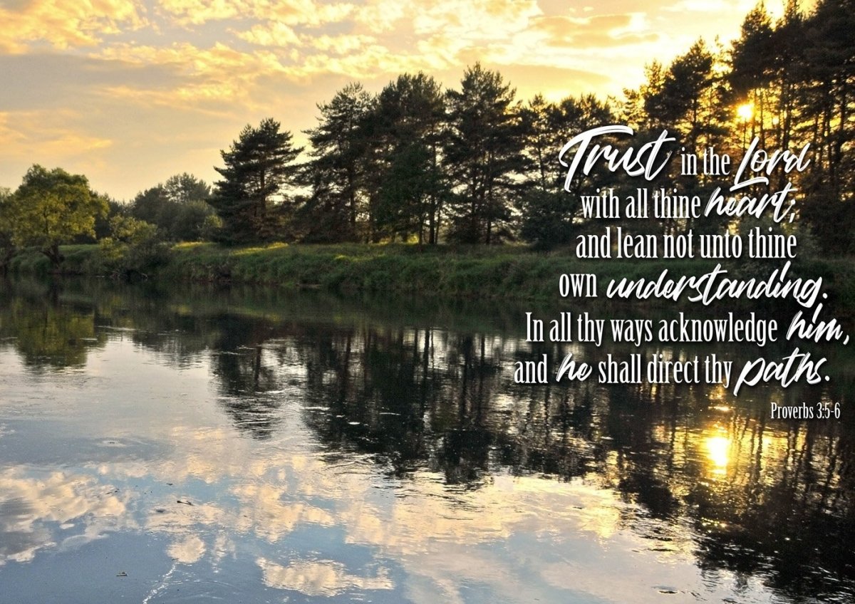 Proverbs 35-6 #31 Kjv 'Trust In The Lord With All Thine Heart' Christian Scripture Wall Art Canvas - Christian Canvas Wall Art