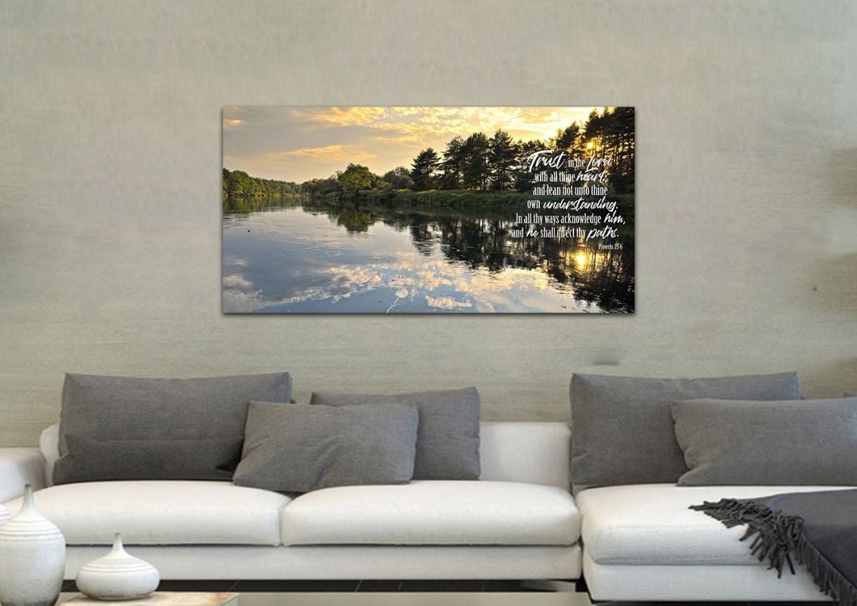 Proverbs 35-6 #31 Kjv 'Trust In The Lord With All Thine Heart' Christian Scripture Wall Art Canvas - Christian Canvas Wall Art