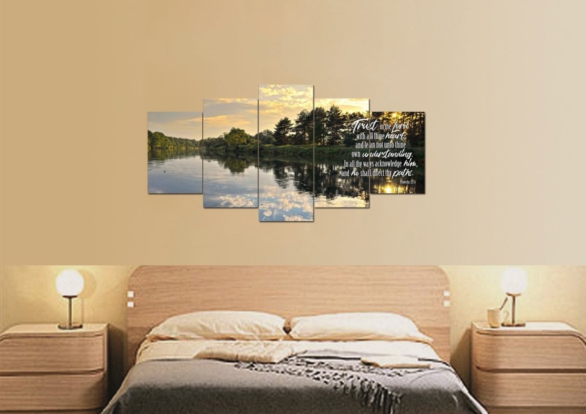 Proverbs 35-6 #31 Kjv 'Trust In The Lord With All Thine Heart' Christian Scripture Wall Art Canvas - Christian Canvas Wall Art