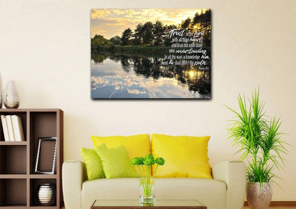 Proverbs 35-6 #31 Kjv 'Trust In The Lord With All Thine Heart' Christian Scripture Wall Art Canvas - Christian Canvas Wall Art