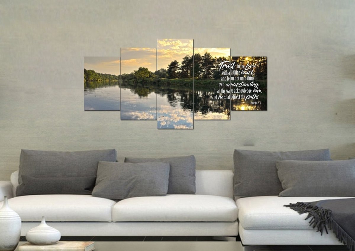 Proverbs 35-6 #31 Kjv 'Trust In The Lord With All Thine Heart' Christian Scripture Wall Art Canvas - Christian Canvas Wall Art