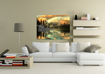 Proverbs 35-6 #32 Kjv 'Trust In The Lord With All Thine Heart' Christian Scripture Wall Art Canvas - Christian Canvas Wall Art