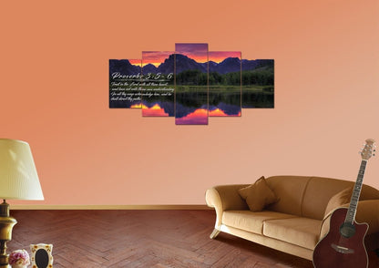 Proverbs 35-6 #34 Kjv 'Trust In The Lord With All Thine Heart' Christian Scripture Wall Art Canvas - Christian Canvas Wall Art