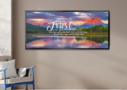 Proverbs 35-6 #36 Kjv 'Trust In The Lord With All Thine Heart' Christian Scripture Wall Art Canvas - Christian Canvas Wall Art