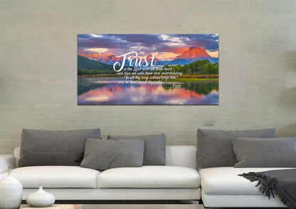 Proverbs 35-6 #36 Kjv 'Trust In The Lord With All Thine Heart' Christian Scripture Wall Art Canvas - Christian Canvas Wall Art