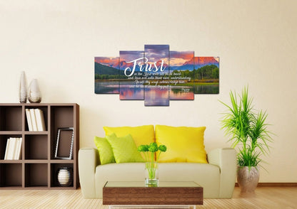 Proverbs 35-6 #36 Kjv 'Trust In The Lord With All Thine Heart' Christian Scripture Wall Art Canvas - Christian Canvas Wall Art