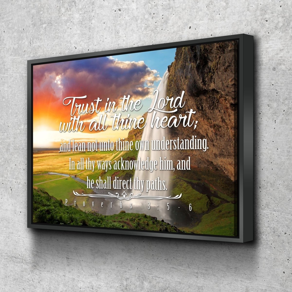 Proverbs 35-6 #37 Kjv 'Trust In The Lord With All Thine Heart' Christian Scripture Wall Art Canvas - Christian Canvas Wall Art