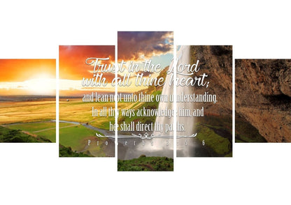 Proverbs 35-6 #37 Kjv 'Trust In The Lord With All Thine Heart' Christian Scripture Wall Art Canvas - Christian Canvas Wall Art
