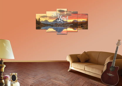 Proverbs 35-6 #39 Kjv 'Trust In The Lord With All Thine Heart' Christian Scripture Wall Art Canvas - Christian Canvas Wall Art