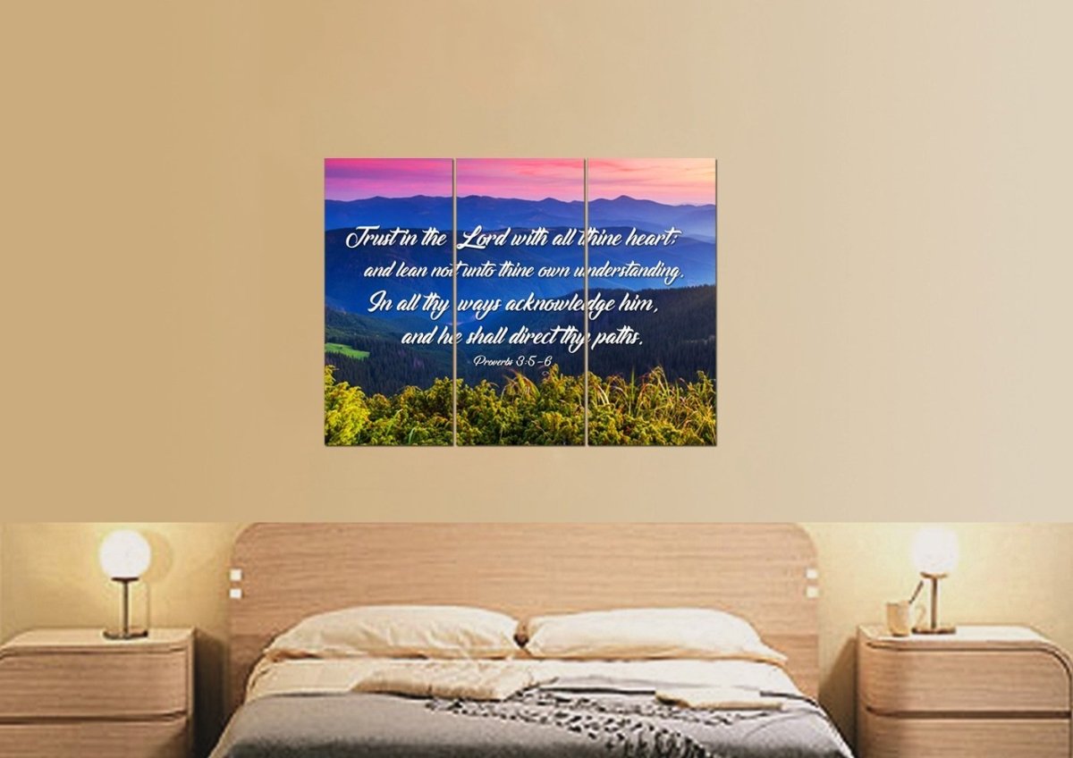 Proverbs 35-6 #3 Kjv 'Trust In The Lord' Christian Scripture Wall Art Canvas - Christian Canvas Wall Art