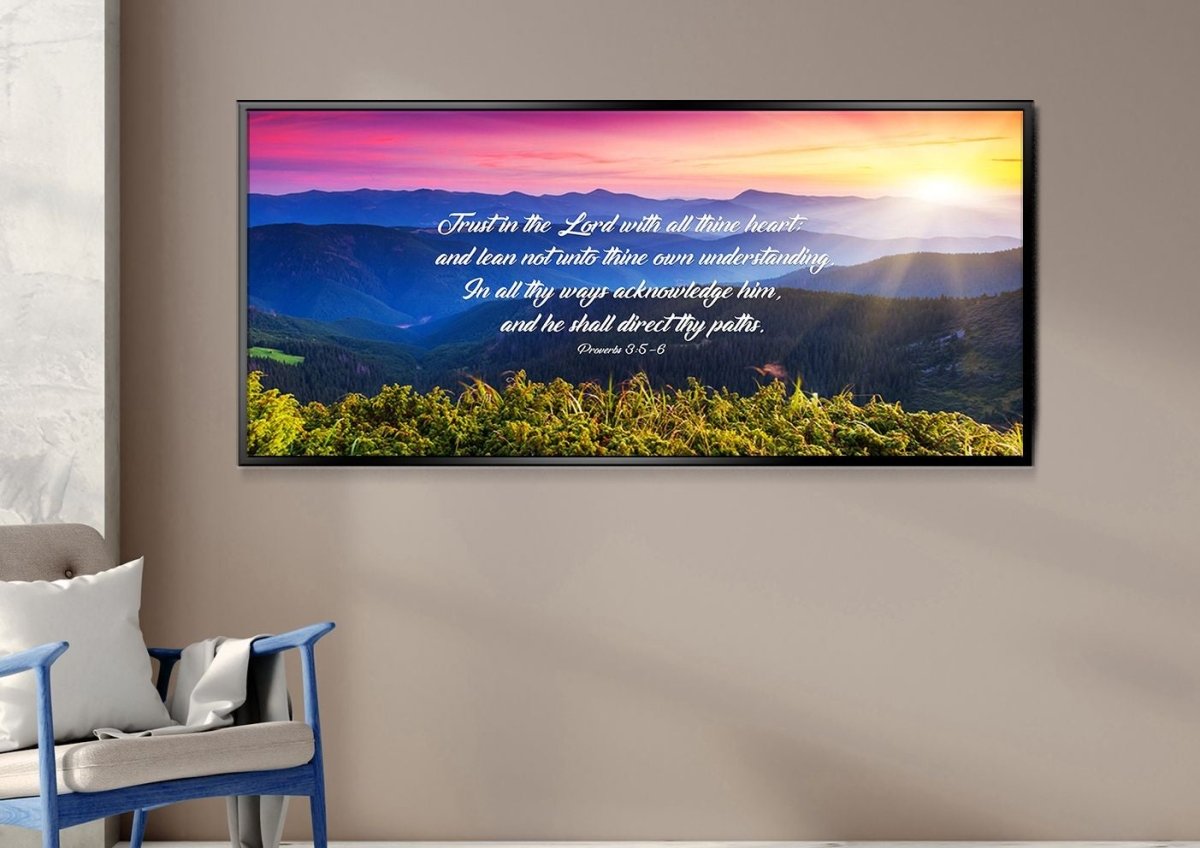 Proverbs 35-6 #3 Kjv 'Trust In The Lord' Christian Scripture Wall Art Canvas - Christian Canvas Wall Art