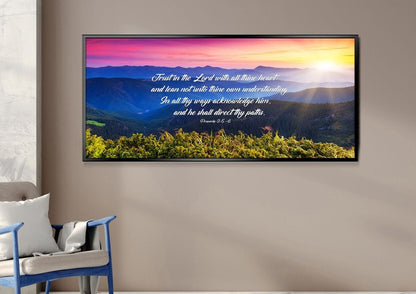 Proverbs 35-6 #3 Kjv 'Trust In The Lord' Christian Scripture Wall Art Canvas - Christian Canvas Wall Art