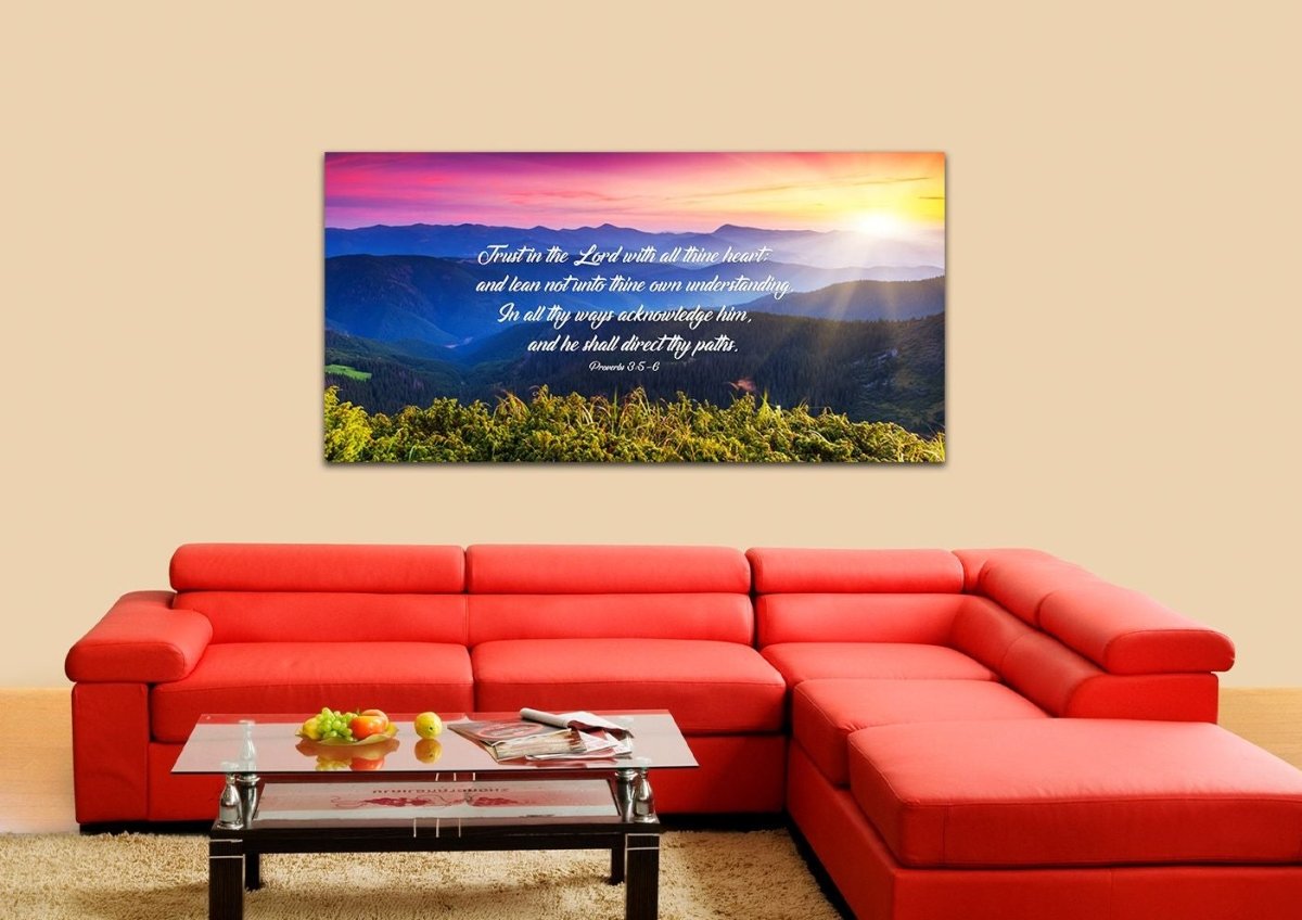 Proverbs 35-6 #3 Kjv 'Trust In The Lord' Christian Scripture Wall Art Canvas - Christian Canvas Wall Art
