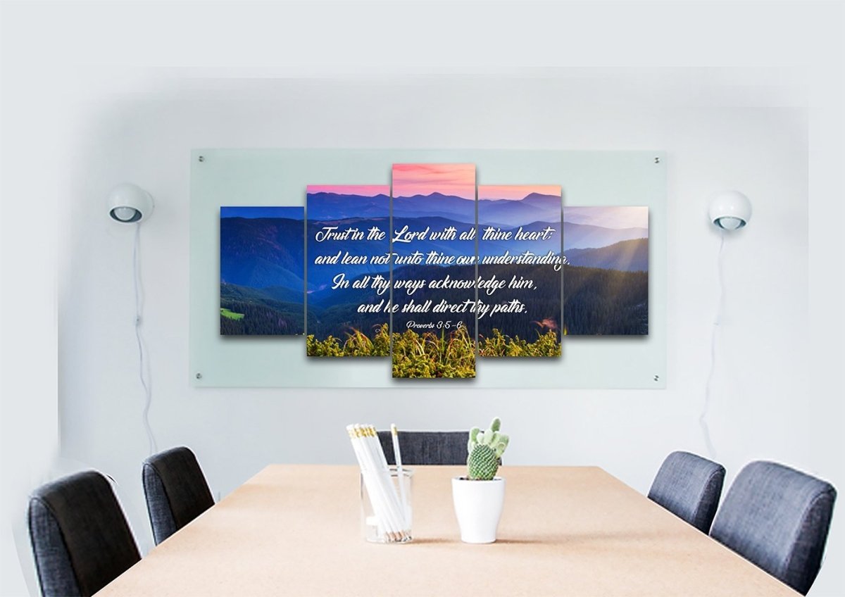 Proverbs 35-6 #3 Kjv 'Trust In The Lord' Christian Scripture Wall Art Canvas - Christian Canvas Wall Art
