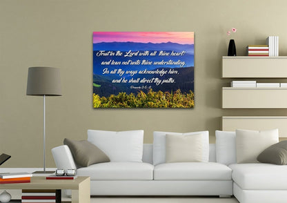 Proverbs 35-6 #3 Kjv 'Trust In The Lord' Christian Scripture Wall Art Canvas - Christian Canvas Wall Art