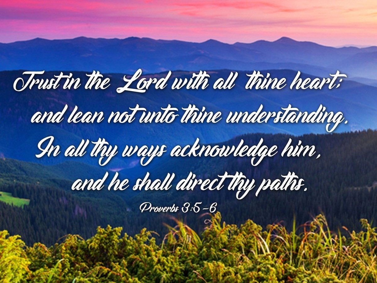 Proverbs 35-6 #3 Kjv 'Trust In The Lord' Christian Scripture Wall Art Canvas - Christian Canvas Wall Art