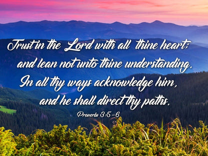 Proverbs 35-6 #3 Kjv 'Trust In The Lord' Christian Scripture Wall Art Canvas - Christian Canvas Wall Art