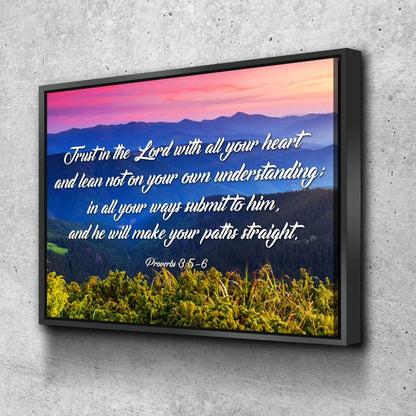 Proverbs 35-6 #3 Niv Trust In The Lord Christian Scripture Wall Art Canvas - Christian Canvas Wall Art