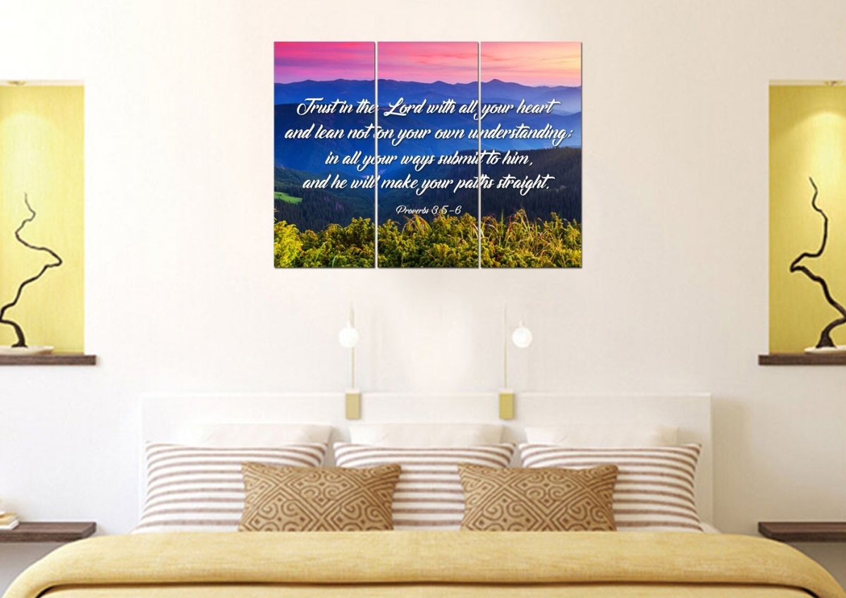 Proverbs 35-6 #3 Niv Trust In The Lord Christian Scripture Wall Art Canvas - Christian Canvas Wall Art