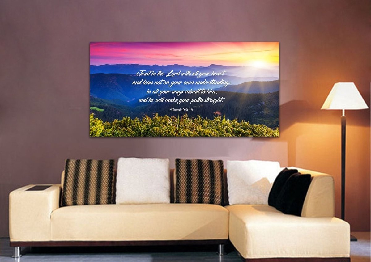 Proverbs 35-6 #3 Niv Trust In The Lord Christian Scripture Wall Art Canvas - Christian Canvas Wall Art
