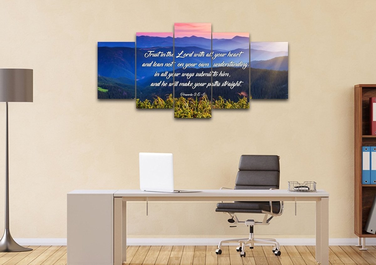 Proverbs 35-6 #3 Niv Trust In The Lord Christian Scripture Wall Art Canvas - Christian Canvas Wall Art